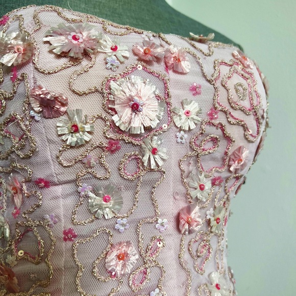 Y2K Embellished Beaded Flower Corset - Picture 3 of 5